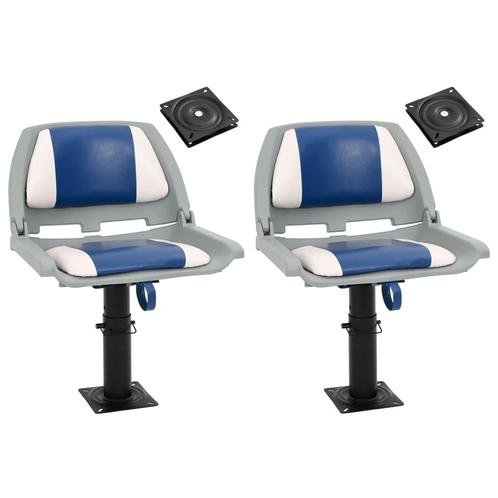 vidaXL Bootstoelen 2 st met poot in hoogte verstelbaar 360°, Watersport en Boten, Bootonderdelen, Nieuw, Verzenden