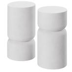 Set van 2 bijzettafels Amine, chubby-design - wit, Huis en Inrichting, Tafels | Bijzettafels, Verzenden, Nieuw