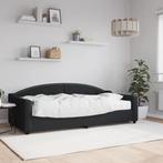 vidaXL Slaapbank met matras 90x200 cm stof zwart, Huis en Inrichting, 90 cm, Eenpersoons, Verzenden, Zwart