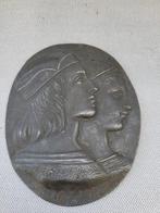 sculptuur, Medallion sculpture bas-relief bronze Raffaello