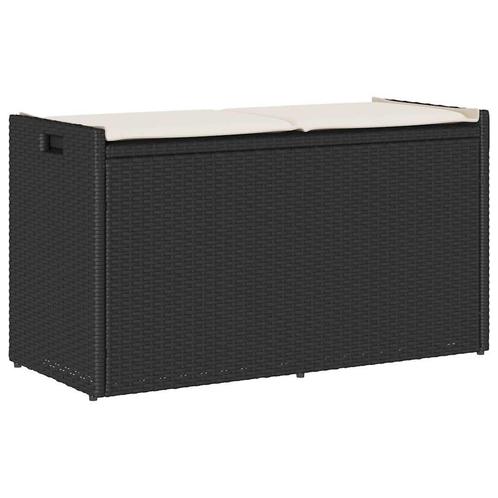 vidaXL Opbergbank met kussen voor buiten 100 cm poly rattan, Tuin en Terras, Tuinbanken, Nieuw, Rotan, Verzenden