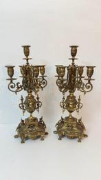 Kroonluchter (2) - Verguld brons - Set kandelaars uit de 19e, Antiek en Kunst