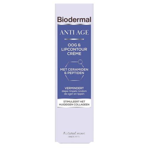 Biodermal Anti-Age Oog & Lipcountourcrème, Sieraden, Tassen en Uiterlijk, Uiterlijk | Gezichtsverzorging, Nieuw, Verzenden