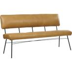 Leren eetkamerbank Solid - Granada Amber (cognac) - Poten, 150 tot 200 cm, Nieuw, Ophalen of Verzenden, Rechte bank