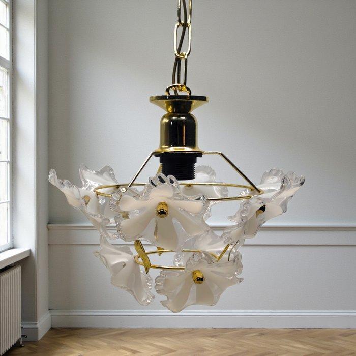 Gold Frame with Plexiglass Flowers - Plafondlamp - Metaal,, Antiek en Kunst, Curiosa en Brocante