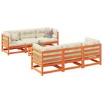 vidaXL 7-delige Loungeset massief grenenhout wasbruin, Tuin en Terras, Tuinsets en Loungesets, Verzenden, Nieuw, Loungeset