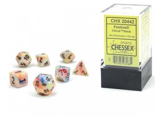 Mini Polydice Dobbelsteen Set Gekleurd (7 stuks) | Chessex -, Hobby en Vrije tijd, Gezelschapsspellen | Bordspellen, Nieuw, Verzenden