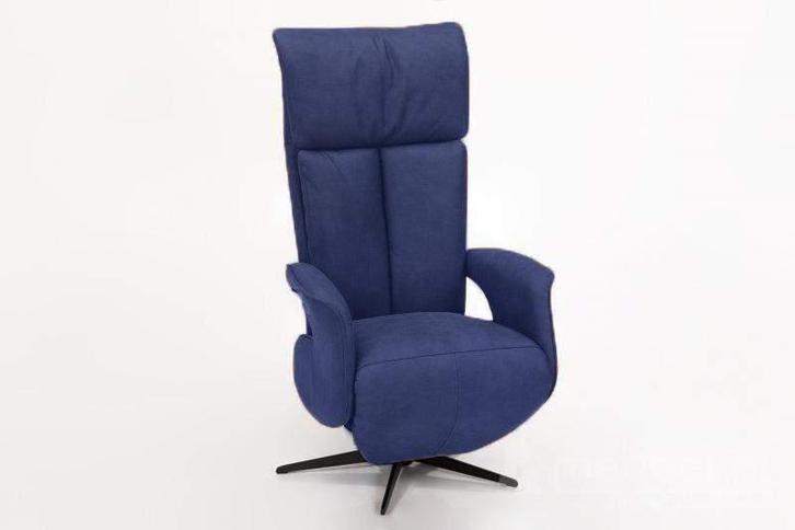 Relaxfauteuil Uitgeest - relaxfauteuils - Blauw, Huis en Inrichting, Stoelen, Blauw, Nieuw, Stof