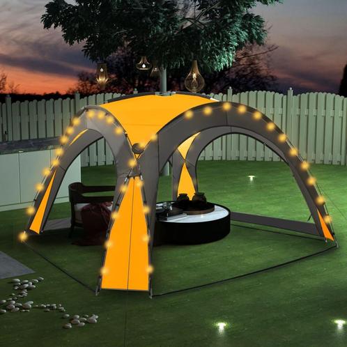 vidaXL Partytent met LED en 4 zijwanden 3,6x3,6x2,3 m geel, Tuin en Terras, Partytenten, Partytent, Nieuw, Verzenden