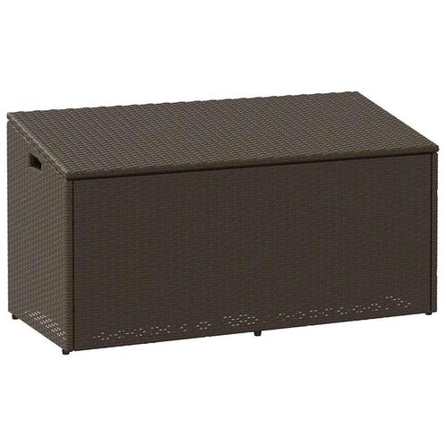 vidaXL Tuinbox 110x50x58 cm poly rattan bruin, Tuin en Terras, Overige Tuin en Terras, Nieuw, Verzenden