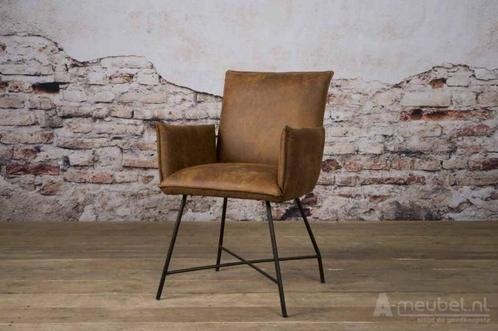 Eetkamerstoel Met Armleuning Seda - eetkamerstoelen - Cognac, Huis en Inrichting, Stoelen, Bruin, Nieuw, Overige materialen