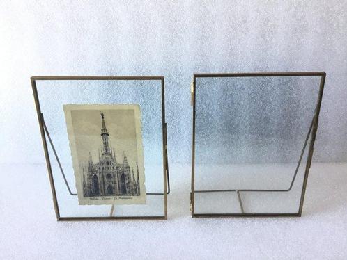 Fotolijst (2) - Verguld messing - Portretstandaard, Antiek en Kunst, Curiosa en Brocante