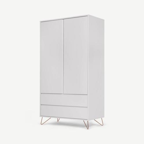 Elona kledingkast | tweedeurs | grijs en koper | MADE, Huis en Inrichting, Kasten | Kledingkasten, Nieuw, Verzenden