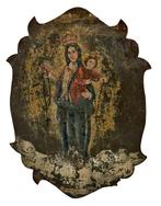 Votief paneel - Madonna van de Heilige Rozenkrans - 20 x 27