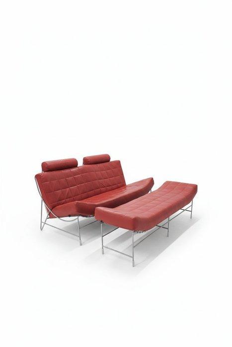 Leolux - Sofa (2) - Leder, Staal - Een klassiek ontwerp, Antiek en Kunst, Antiek | Meubels | Stoelen en Banken