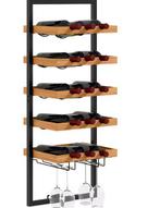 Wand Wijnrek 5 Planken met Glazenhouder, Verzenden, Nieuw