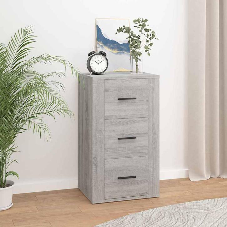 vidaXL Dressoir 40x33x70 cm bewerkt hout grijs sonoma, Huis en Inrichting, Kasten | Dressoirs, 25 tot 50 cm, Nieuw, Minder dan 50 cm