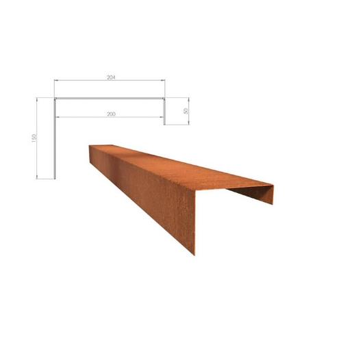 Cortenstaal u-profiel 230x20,4x15cm, Tuin en Terras, Bielzen en Borders, 200 cm of meer, Nieuw, Overige materialen, Border, Minder dan 25 cm