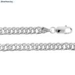 Zilveren 55 cm dubbele gourmet schakel ketting 6.7 mm breed, Sieraden, Tassen en Uiterlijk, Kettingen, Verzenden, Nieuw, Zilver