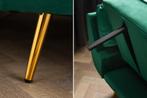 Retro slaapbank BOUTIQUE 215cm smaragdgroen fluweel 3 zits, Ophalen of Verzenden, Nieuw