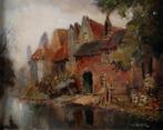 Alfred van Neste (1874-1969) - Roode gevels, Antiek en Kunst, Kunst | Schilderijen | Klassiek