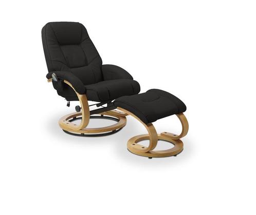 RelaxFauteuil Matador Zwart Leer Incl. Massage en Heating fu, Huis en Inrichting, Fauteuils, Nieuw, Ophalen of Verzenden