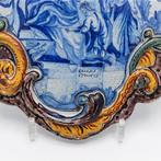 Delfts aardewerk plaquette met Bijbelse voorstelling,, Antiek en Kunst