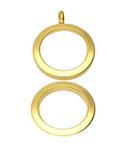 RVS gouden medaillon rond glad breed 28 mm. ketting hange...