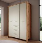 Kledingkast 138cm beige eiken - Garderobekast met lades, 100 tot 150 cm, Verzenden, Nieuw, Modern
