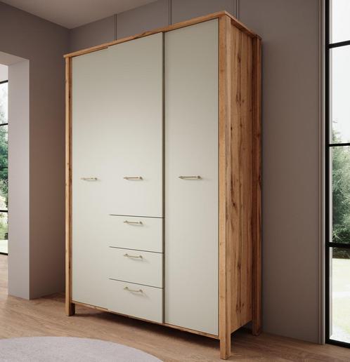 Kledingkast 138cm beige eiken - Garderobekast met lades, Huis en Inrichting, Kasten | Vitrinekasten, 50 tot 75 cm, Nieuw, 150 tot 200 cm
