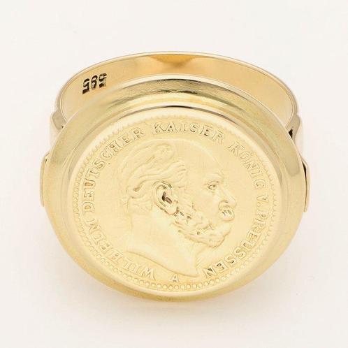 Ring - 14 karaat Geel goud, Sieraden, Tassen en Uiterlijk, Ringen
