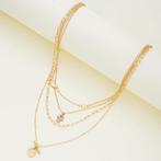 Gouden Kleur Multilaag Handgemaakte Ketting Set, Verzenden, Nieuw
