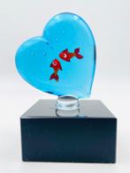 Guidotti - sculptuur, Cuore con pesci - 6.5 cm - vetro di