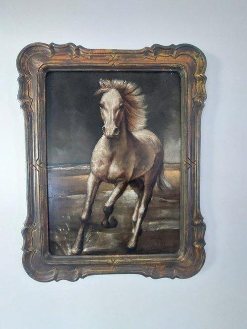 Aime Van Belleghem (1922-1996) - Cheval galopant au bord de, Antiek en Kunst, Kunst | Schilderijen | Klassiek