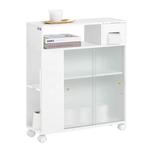 Smalle nichekast op wielen met schuifdeuren, Verzenden, Nieuw