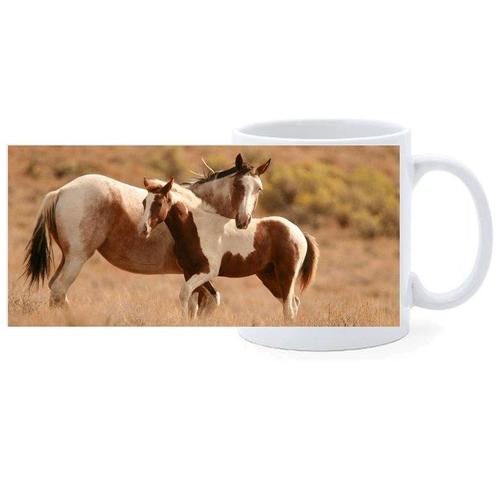 Beker - Paarden Paint Merrie met Veulen Bruin gevlekt NIEUW, Huis en Inrichting, Keuken | Servies, Nieuw, Ophalen of Verzenden