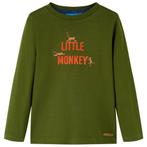 vidaXL Kindershirt met lange mouwen 104 donkerkakikleurig, Verzenden, Nieuw