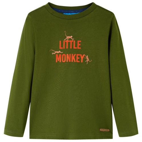 vidaXL Kindershirt met lange mouwen 104 donkerkakikleurig, Kinderen en Baby's, Kinderkleding | Overige, Nieuw, Verzenden