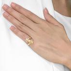Ring - 18 karaat Geel goud - 0.64ct. tw. Koraal - Diamant, Sieraden, Tassen en Uiterlijk, Ringen, Nieuw