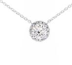 Ketting met hanger - 14 karaat Witgoud -  1.20ct. tw.