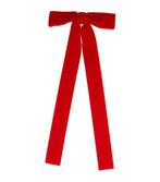 Haarspeld Strik Linten Lang Velvet Rood, Nieuw