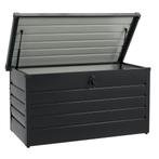 Metalen Opbergbox / Kussenbox Limani - 380 Liter - Zwart, Tuin en Terras, Tuinmeubel-accessoires, Ophalen of Verzenden, Nieuw