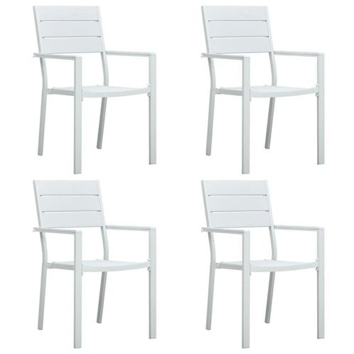 Tuinstoel Set (4) Wit - Tweedekansje - Duurzaam HDPE, Tuin en Terras, Tuinstoelen, Nieuw, Kunststof, Ophalen of Verzenden
