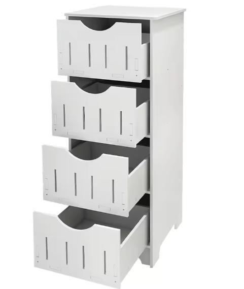 4-Laags Witte Badkamerkast – Kolomkast voor Opbergen 30×30×8, Huis en Inrichting, Kasten | Buffetkasten, Nieuw, Verzenden