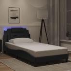 vidaXL Bedframe Viana met LED zonder matras zwart 100x203, Overige materialen, Eenpersoons, Verzenden, Zwart
