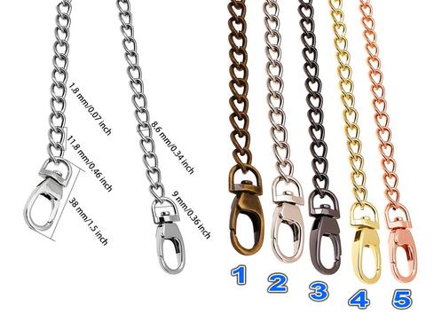 Ketting van 1.10 meter met karabijnhaken (brons, kleur 1), Doe-het-zelf en Verbouw, Gereedschap | Handgereedschap, Nieuw, Ophalen of Verzenden
