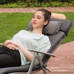 2dekans | ODADDY® Ligbed - Opvouwbaar - Grijs - Zonnebed, Tuin en Terras, Tuinsets en Loungesets, Ophalen of Verzenden, Zo goed als nieuw