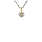 Gouden entourage hanger met diamant 18 karaat, Sieraden, Tassen en Uiterlijk, Kettinghangers, Verzenden, Zo goed als nieuw, Wit