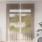vidaXL Gordijnen voile met roedezakken 2 st lichtbruin, Huis en Inrichting, Stoffering | Gordijnen en Lamellen, Verzenden, Nieuw