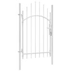 vidaXL Tuinpoort Staal 1x2,25 m Wit, Tuin en Terras, Tuinpoorten, Verzenden, Nieuw